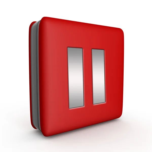 Pause square icon on white background — Stock Photo, Image