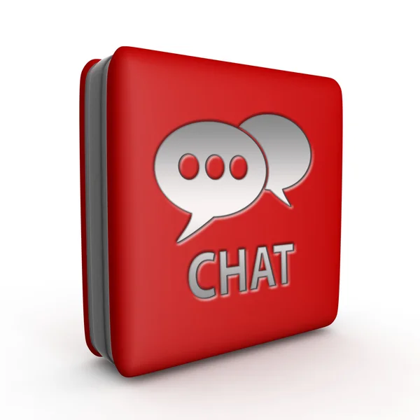 Chat pictogramă pătrat pe fundal alb — Fotografie, imagine de stoc