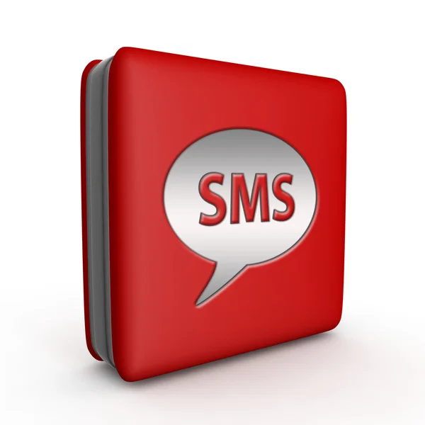 SMS kwadratowe ikona na białym tle — Zdjęcie stockowe