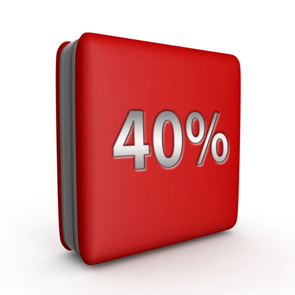 Veertig procent vierkant pictogram op witte achtergrond — Stockfoto