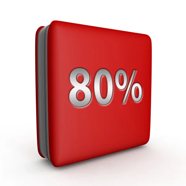 Achtzig Prozent quadratisches Symbol auf weißem Hintergrund — Stockfoto