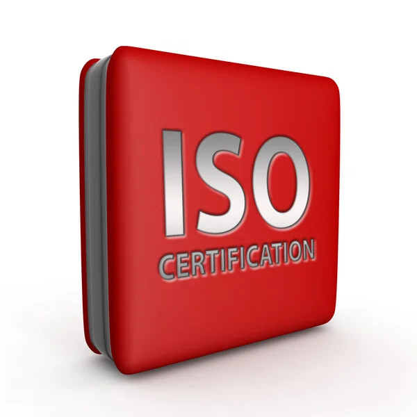 Iso icono cuadrado de certificación sobre fondo blanco —  Fotos de Stock