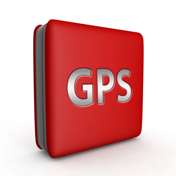 Gps icono cuadrado sobre fondo blanco — Foto de Stock