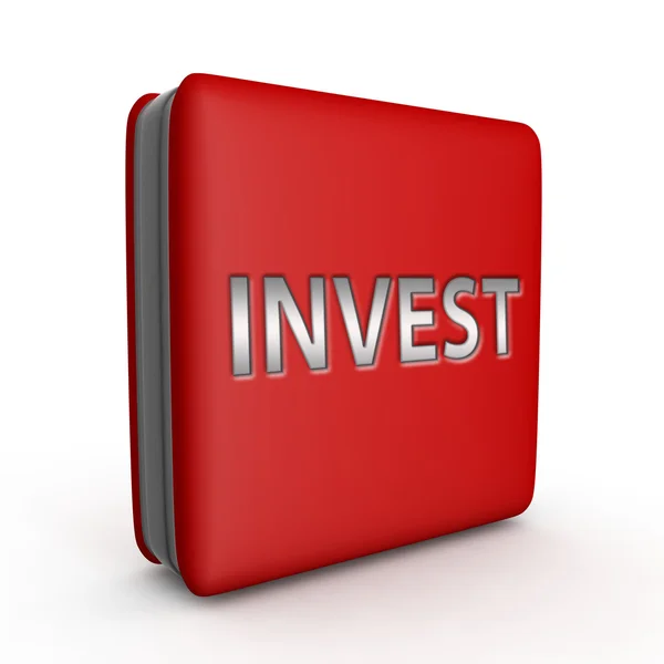 Investeren vierkante pictogram op witte achtergrond — Stockfoto