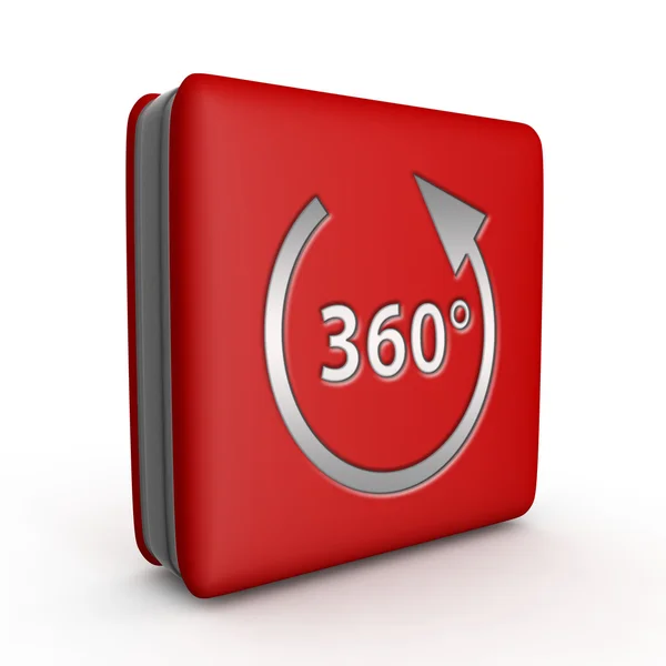 360 degrees square icon on white background — Stock Photo, Image