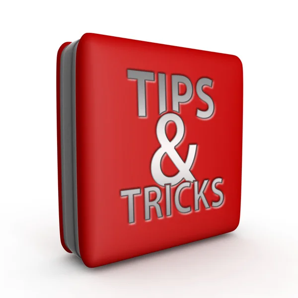 Tipps & Tricks Quadrat-Symbol auf weißem Hintergrund — Stockfoto