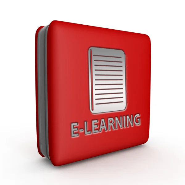 E-learning čtvercovou ikonu na bílém pozadí — Stock fotografie