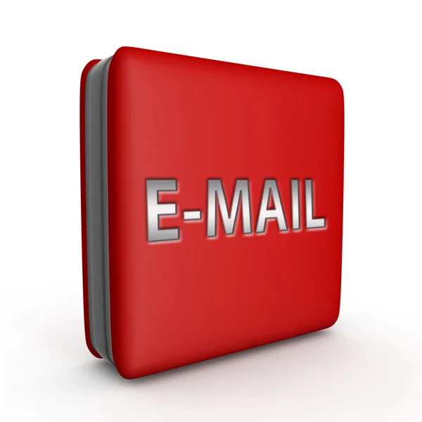Ícone quadrado de e-mail no fundo branco — Fotografia de Stock