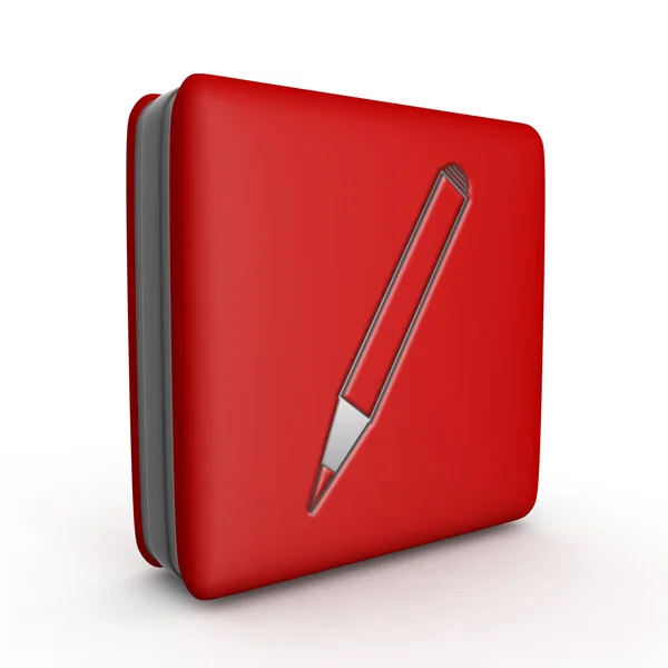 Čtvercová ikona tužky na bílém pozadí — Stock fotografie