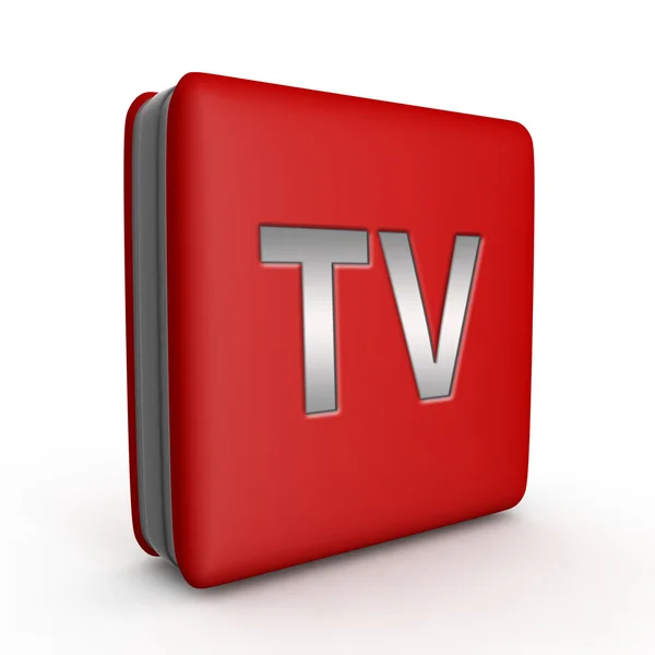 TV square icon on white background — Stock Photo, Image