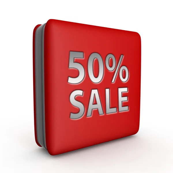 Sale fifty percent square icon on white background — Stock Photo, Image