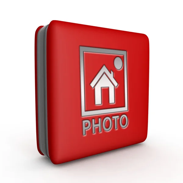 Fotografii čtvercovou ikonu na bílém pozadí — Stock fotografie