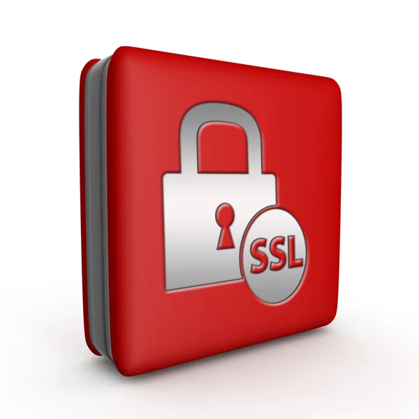 SSL vierkante pictogram op witte achtergrond — Stockfoto