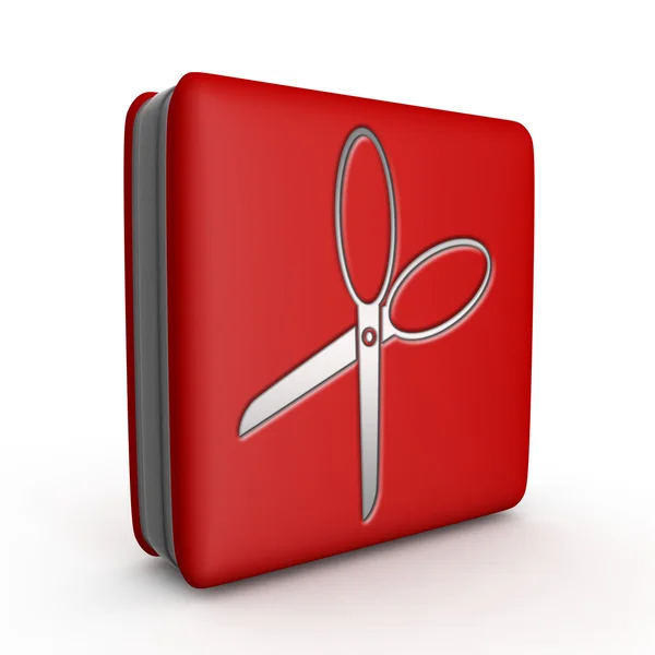 Scissors square icon on white background — Stock Photo, Image