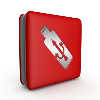 Beyaz arka plan üzerinde USB kare simgesi