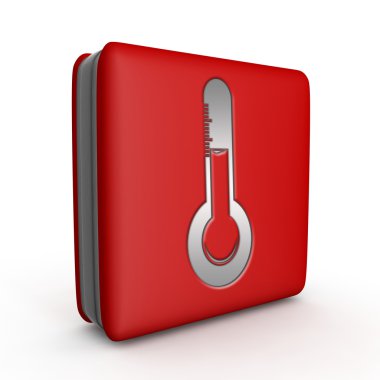 Beyaz arka plan üzerinde sıcaklık kare simgesi