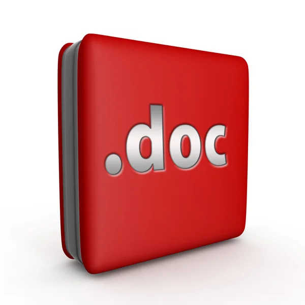 .doc quadratisches Symbol auf weißem Hintergrund — Stockfoto
