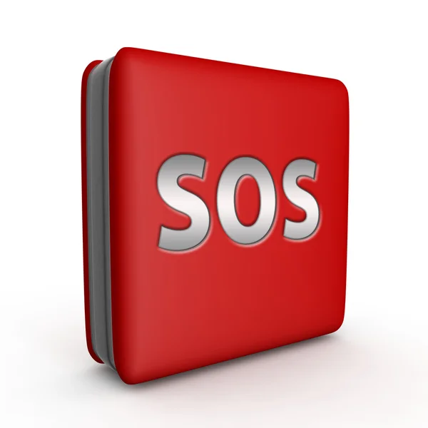 SOS square icon on white background — Stock Photo, Image