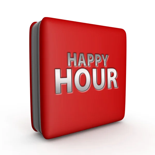 Happy hour square icon on white background — Stock Photo, Image