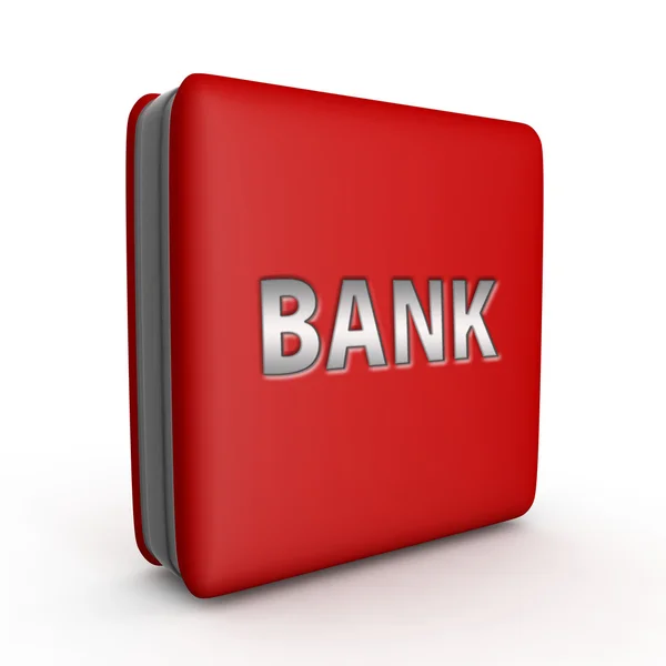 Bank-Quadrat-Symbol auf weißem Hintergrund — Stockfoto