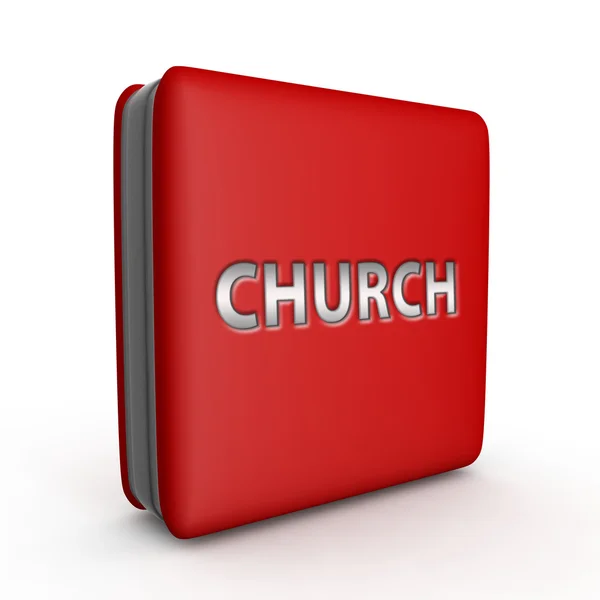 Kerk vierkant pictogram op witte achtergrond — Stockfoto