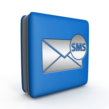 SMS simgesi beyaz arka plan üzerinde kare