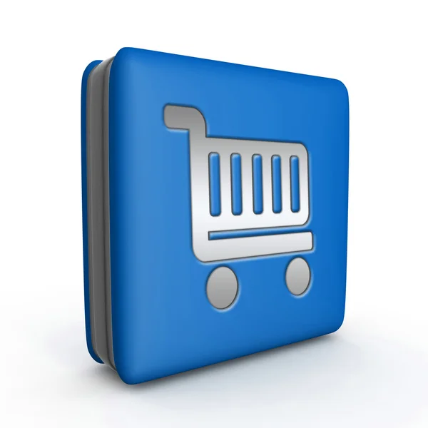 Shopping cart square icon on white background — Stock Photo, Image