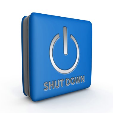 Beyaz arka plan üzerinde güç kare simgesi