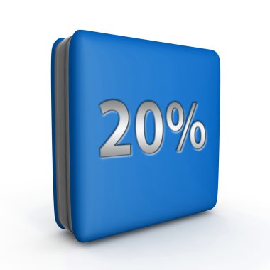 % 20'si simgesi beyaz arka plan üzerinde kare