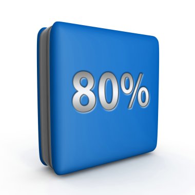 % 80'i simgesi beyaz arka plan üzerinde kare
