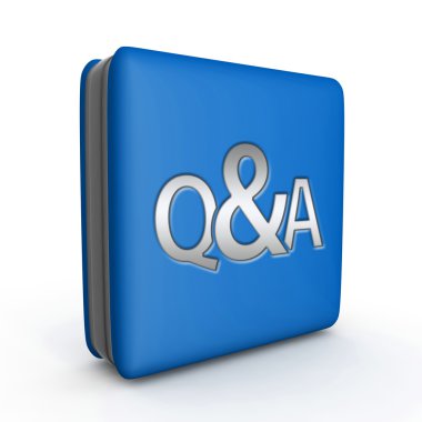 Q&A kare simgesi beyaz arka plan üzerinde
