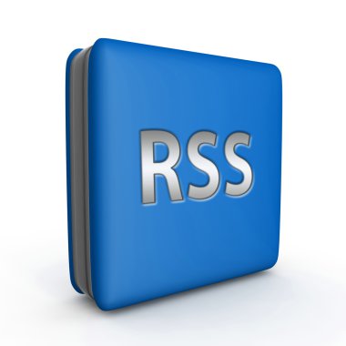 RSS simgesi beyaz arka plan üzerinde kare