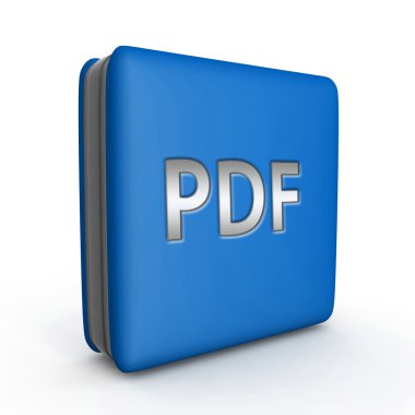 Beyaz arka planda PDF kare simgesi