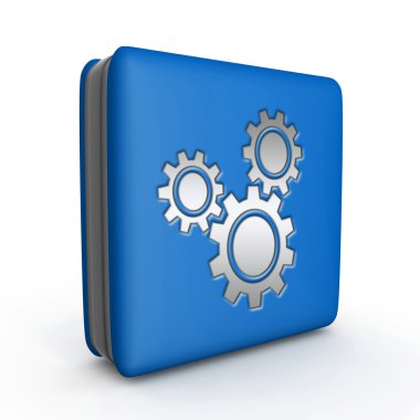 Ayarları simgesi beyaz arka plan üzerinde kare