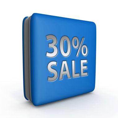 Beyaz arka plan üzerinde satış % 30'u kare simgesi