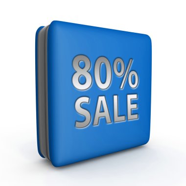 Beyaz arka plan üzerinde satış % 80'i kare simgesi