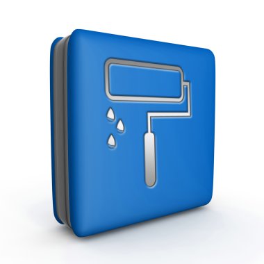 Beyaz arka plan üzerinde boya kare simgesi