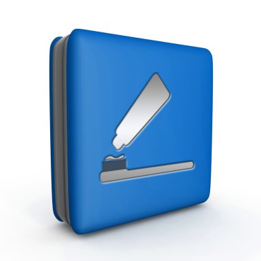 Diş fırça kare simgesi beyaz arka plan üzerinde