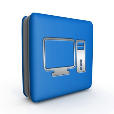 Beyaz arka plan üzerinde bilgisayar kare simgesi