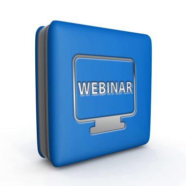 Webinar kare simgesi beyaz arka plan üzerinde
