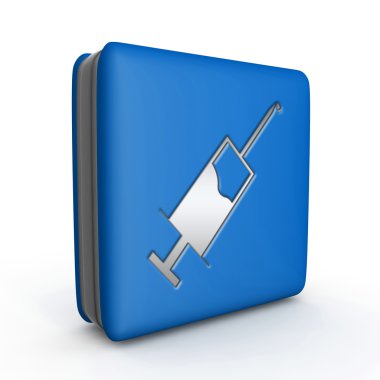 Enjeksiyon kare simgesi beyaz arka plan üzerinde