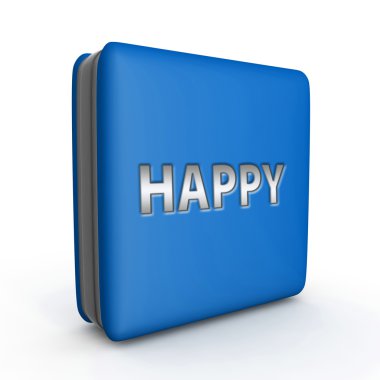 Beyaz arka plan üzerinde mutlu kare simgesi