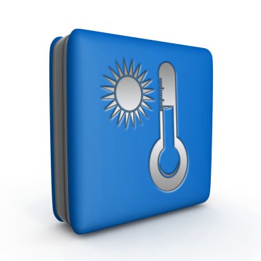 Beyaz arka plan üzerinde güneş kare simgesi