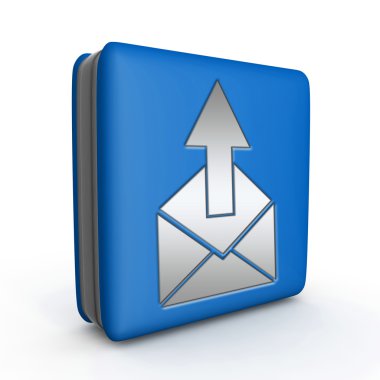 kare simgesi beyaz arka plan üzerinde göndermek