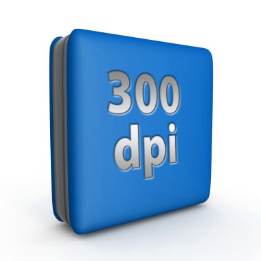 Beyaz arka plan üzerinde 300 dpi kare simgesi