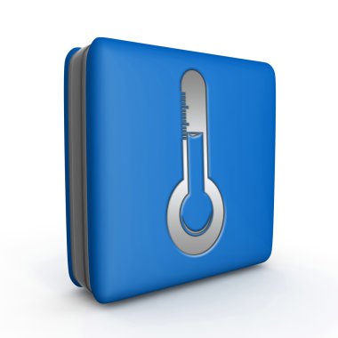 Beyaz arka plan üzerinde sıcaklık kare simgesi