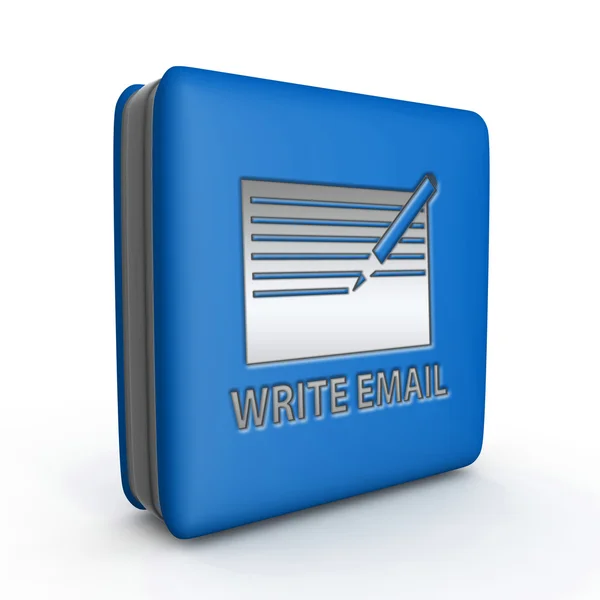 E-posta kare simgesi beyaz arka plan üzerinde — Stok fotoğraf