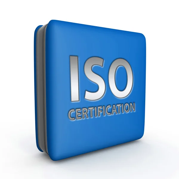 Iso icône carré de certification sur fond blanc — Photo