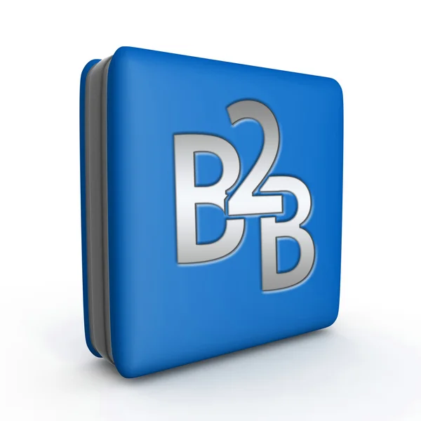 Ikon persegi B2B pada latar belakang putih — Stok Foto