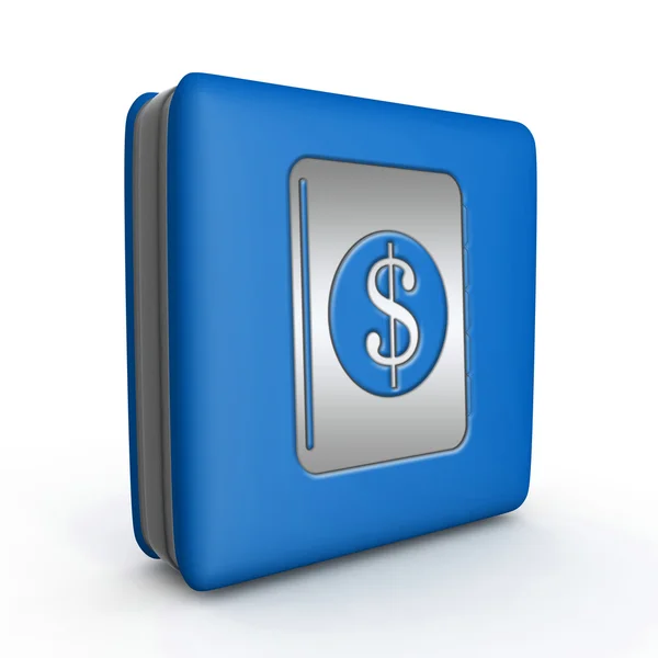Dollarn pengar bokikon kvadrat på vit bakgrund — Stockfoto